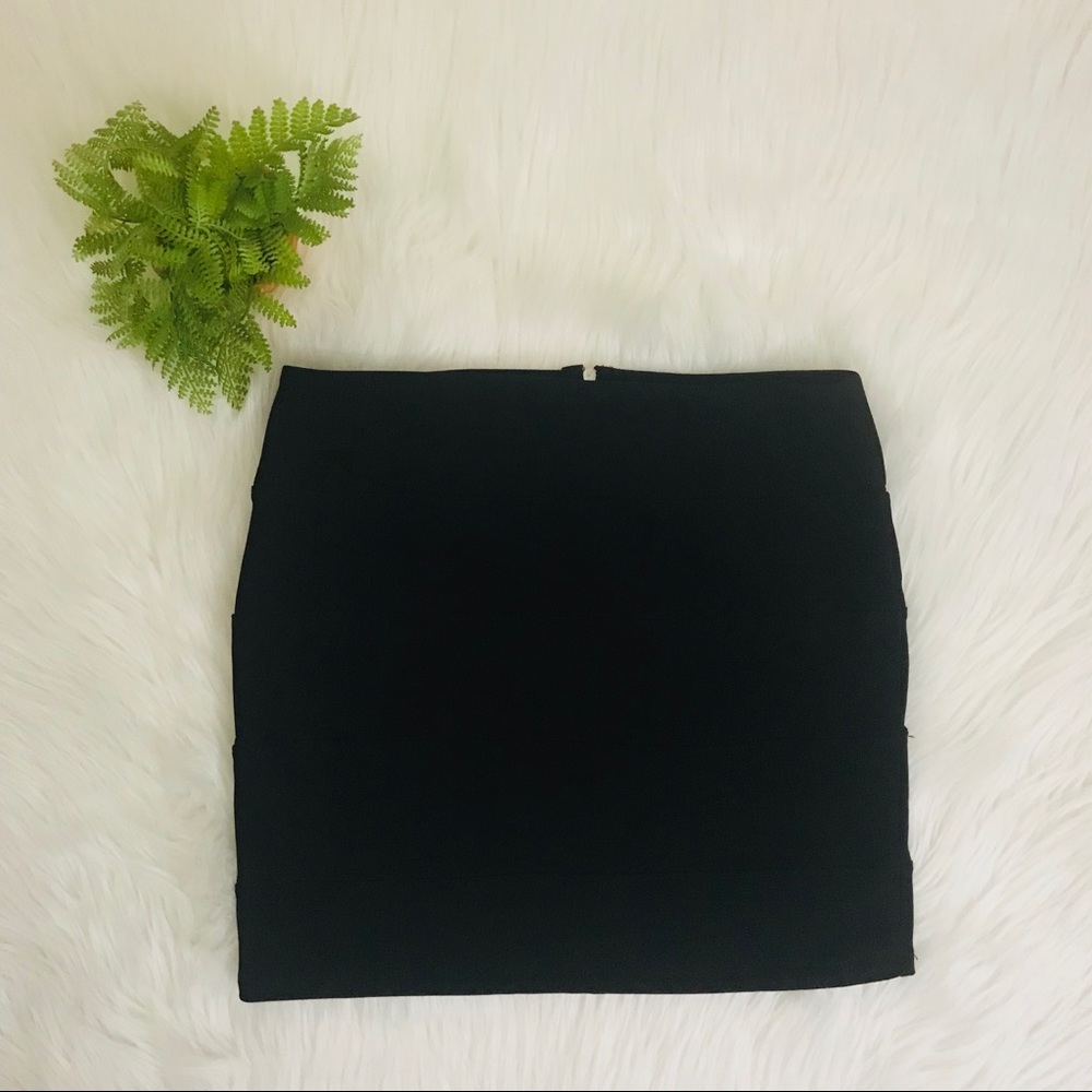 Ambiance Apparel Black Ribbed Skirt
